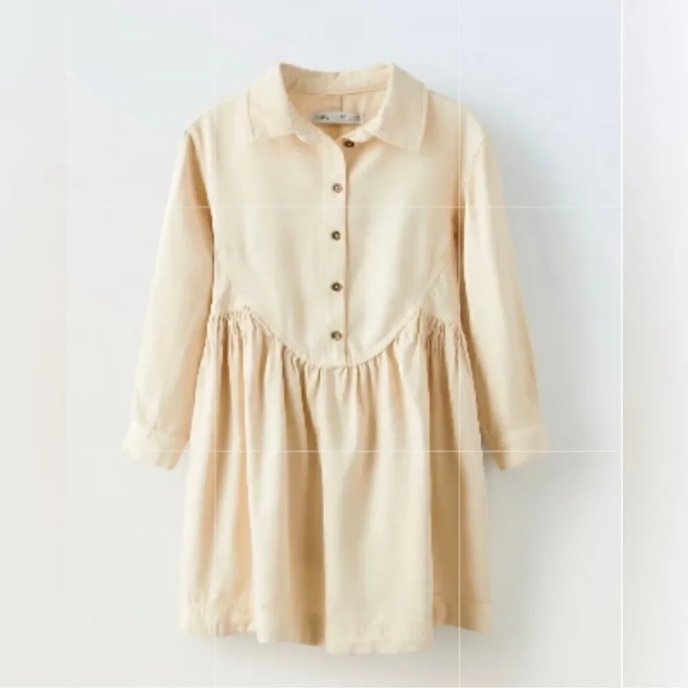 Zara Cream/Beige Kids Girls Shirt Dress(Size 11-12yrs)